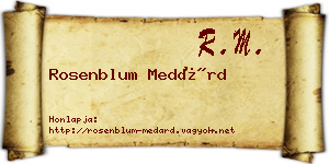 Rosenblum Medárd névjegykártya